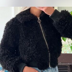 Black Faux Fur Jacket
